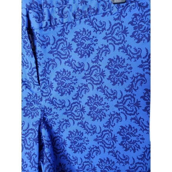 Kenar Damask Print Royal Blue Stretch Shorts Sz 8 NWT - Picture 3 of 8